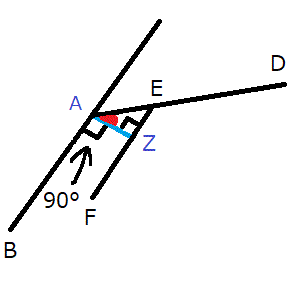 平行の意味を利用して角EAZを求める